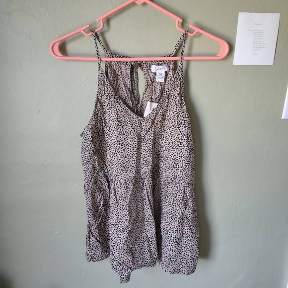 *5 for $25*NWT Japna Women's Med Cheetah Print Spaghetti Strap Halter Peplum Top - Picture 8 of 15